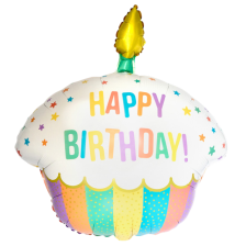 Supershape Rainbow Birthday Cupcake Amscan